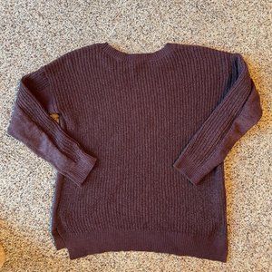 long sleeve plum burgundy sweater